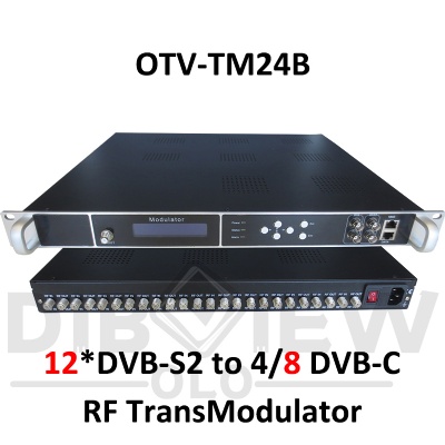 OTV-TM24 12 DVB-S2 to 4 DVB-C RF Modulator